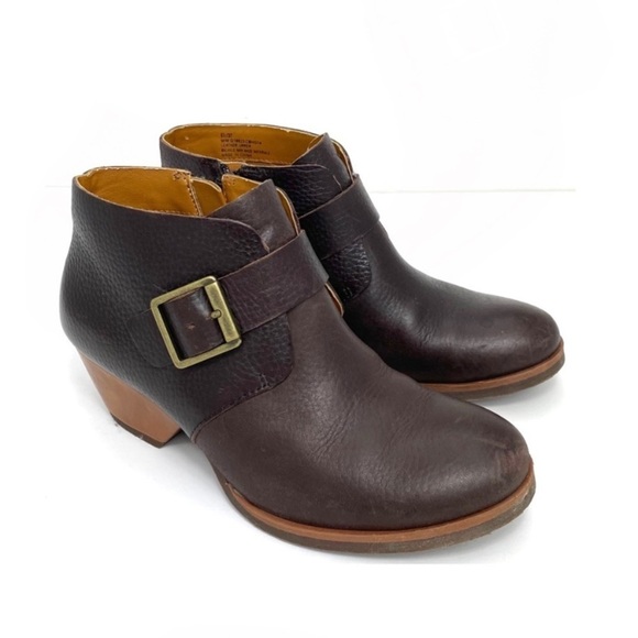 KORK Ease Belted Leather Ankle Bootie in Chocolate Brown - Picture 2 of 10